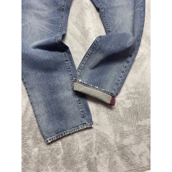 IZZUE IZ-X04-ARMY Frayed Edges Men’s Buttonfly Slim Fit  Jeans Size 36x31 - Picture 6 of 14